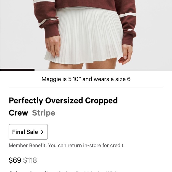 lululemon athletica Blue and White Striped Sweatshirt - Picture 6 of 6